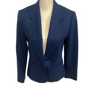Pendleton Wool Blazer Sz 10 Navy Blue Single Button
